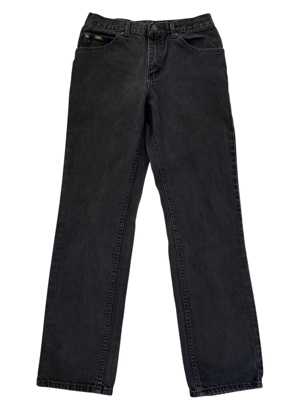 VTG 90s Lee 200 Regular Fit Black Denim Jeans Union USA Cotton 30x32 Fits 28x30